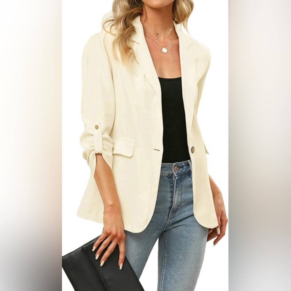 Womens Casual Blazers Long Sleeve Open
Front Lapel Collar NO BUTTONS